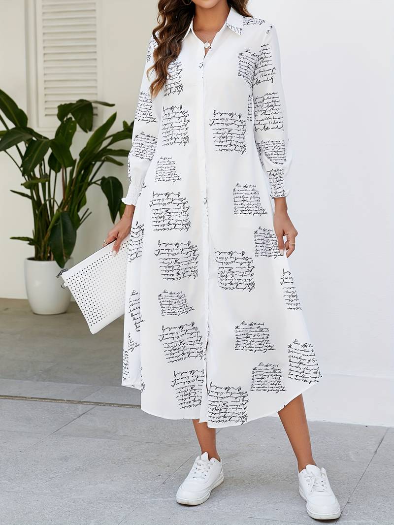 Maxi-jurk met letterprint