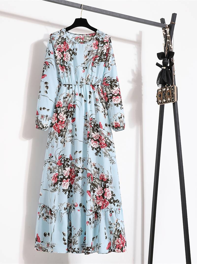 Lange jurk met bohemien bloemenprint