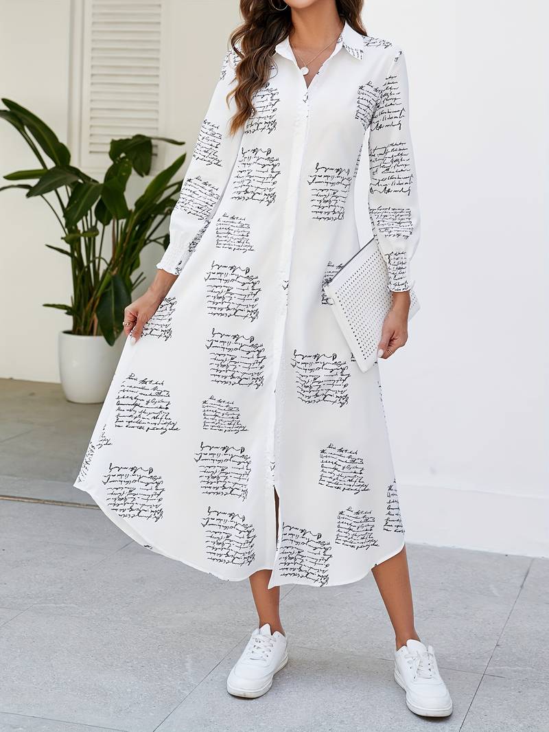 Maxi-jurk met letterprint