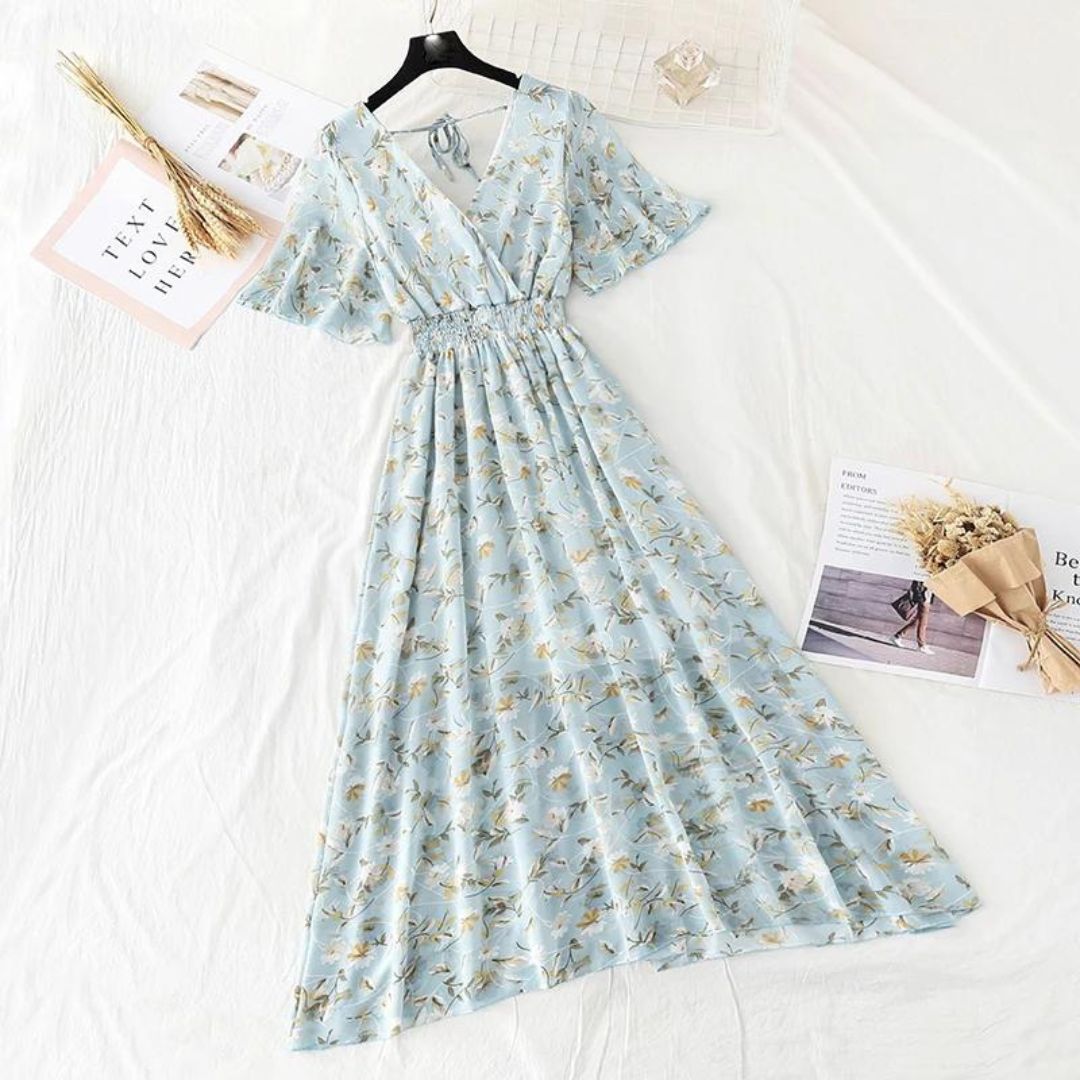 Elegante midi-jurk met bloemenprint