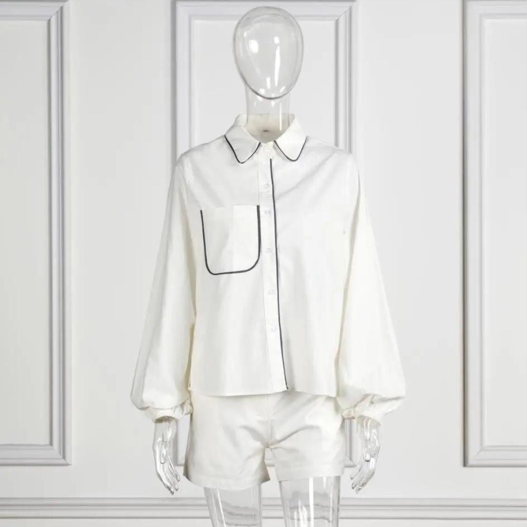 Elegante set met overhemd blouse en korte broek