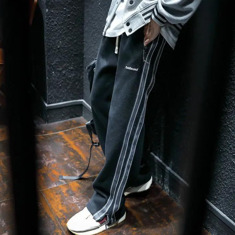 Casual fluwelen joggingbroek met strepen