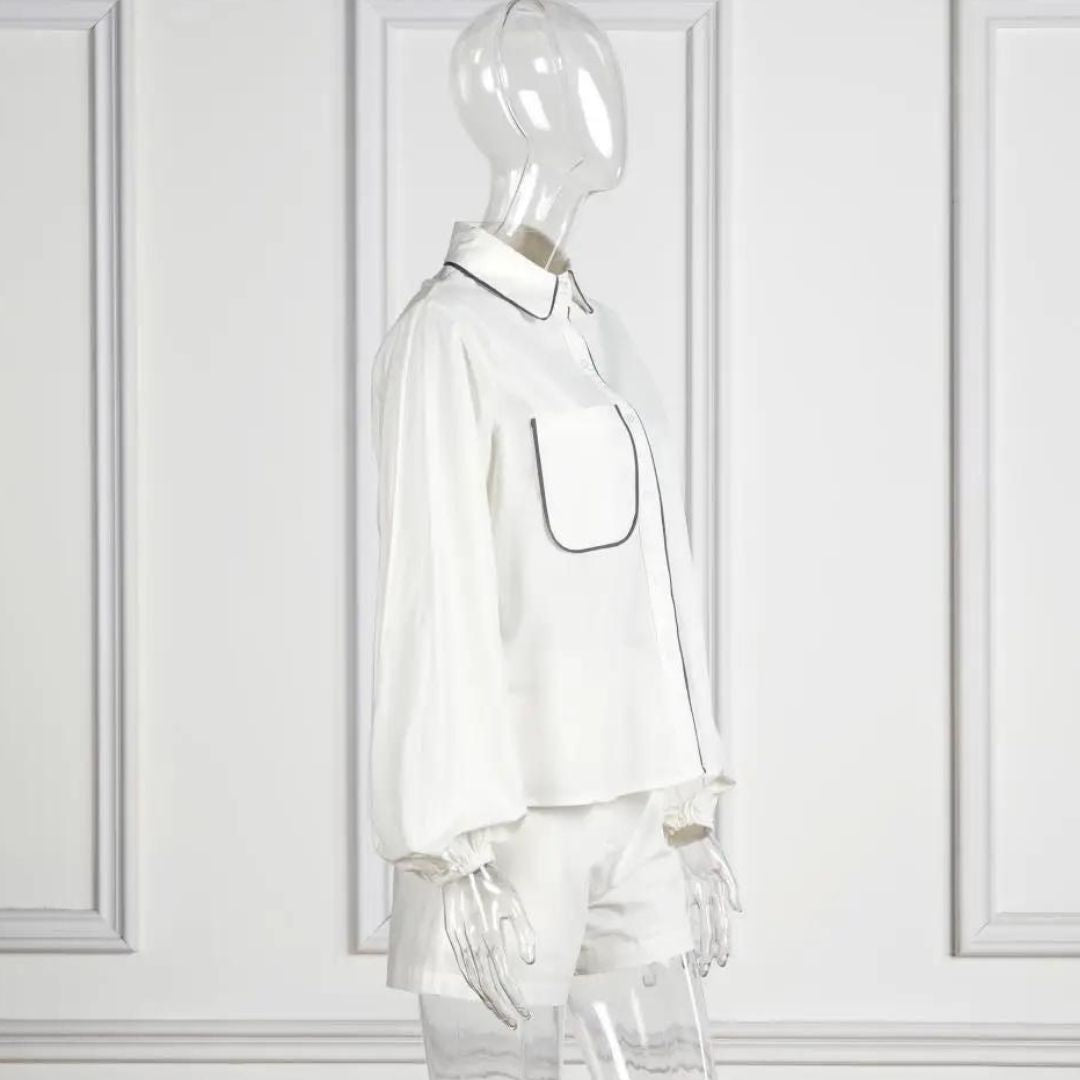 Elegante set met overhemd blouse en korte broek