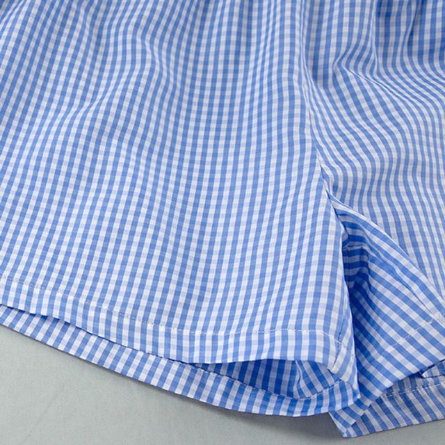 Gingham romper met keyhole hals en strikdetail