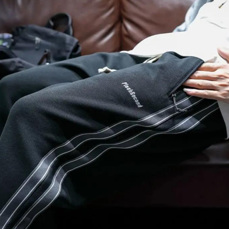 Casual fluwelen joggingbroek met strepen