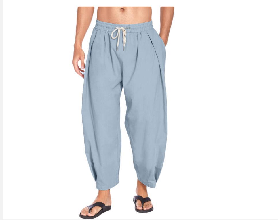 Herenbroek van katoen en linnen