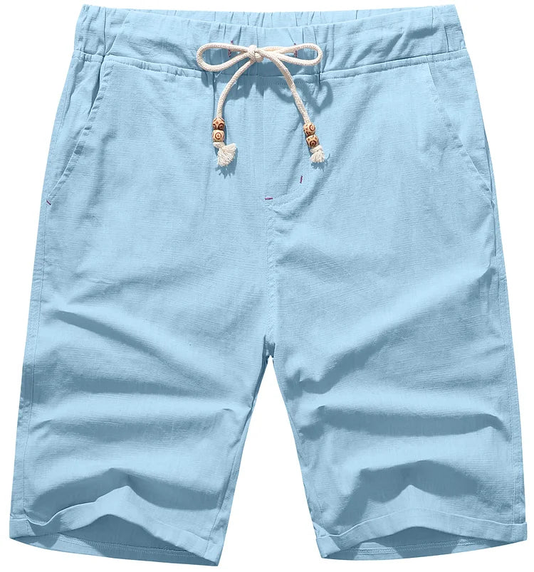 Linnen strandshort met trekkoord voor mannen