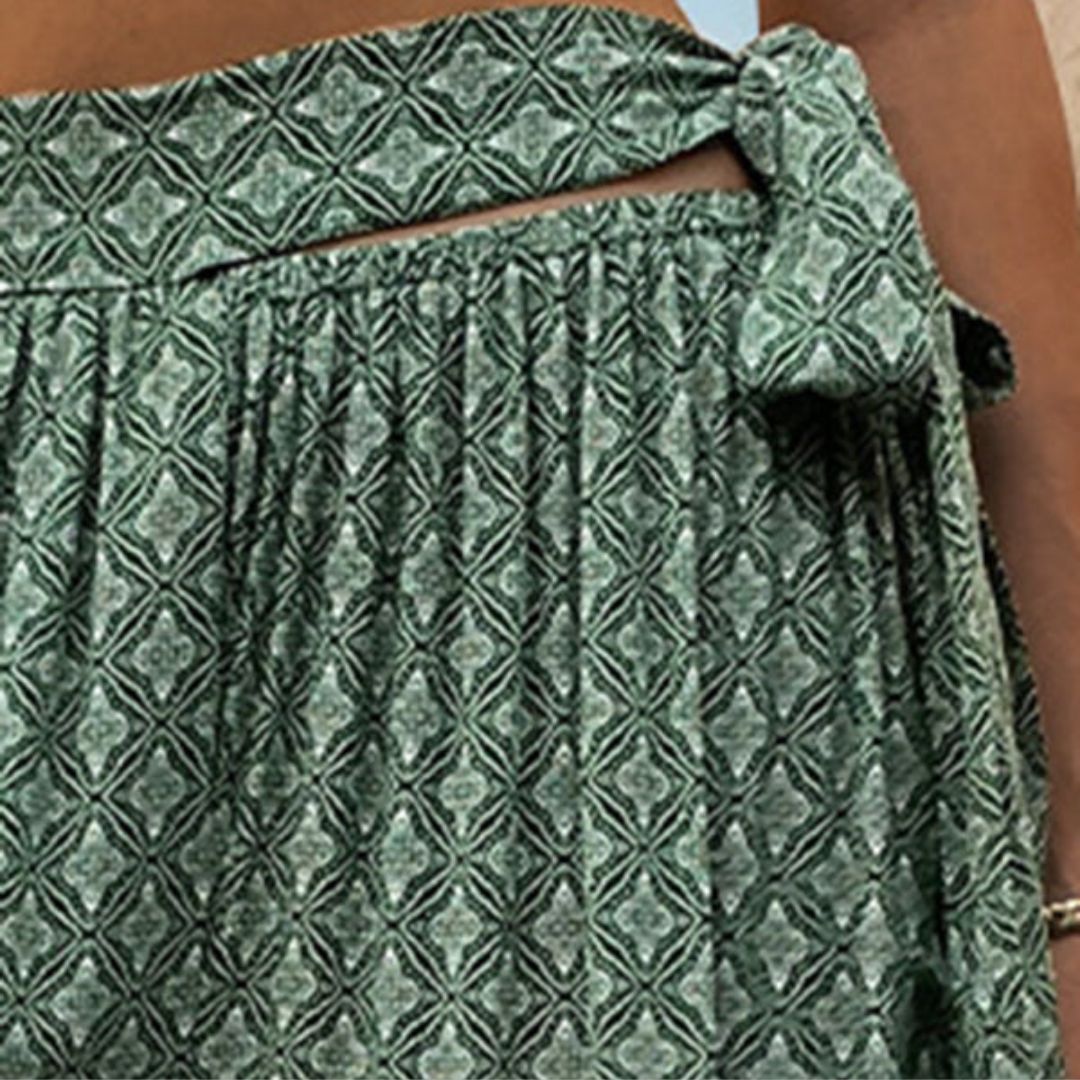 Wijde broek met hoge taille en printpatroon