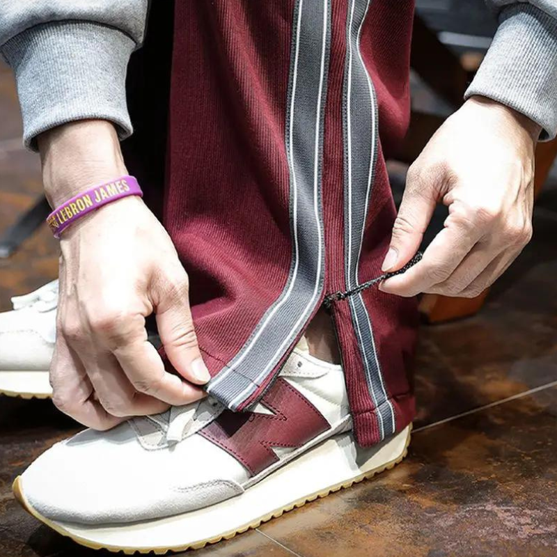 Casual fluwelen joggingbroek met strepen