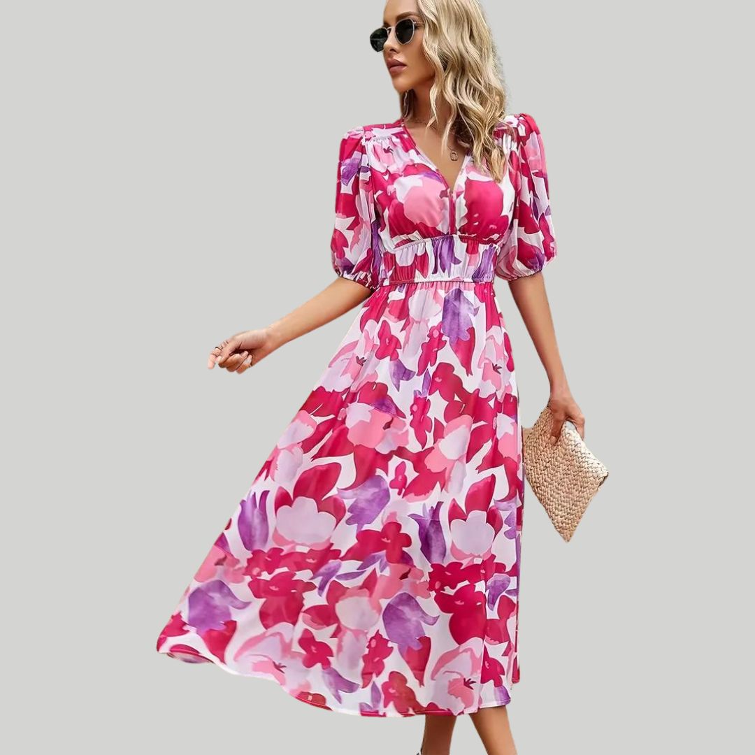 Midi-jurk met ongelijke zoom