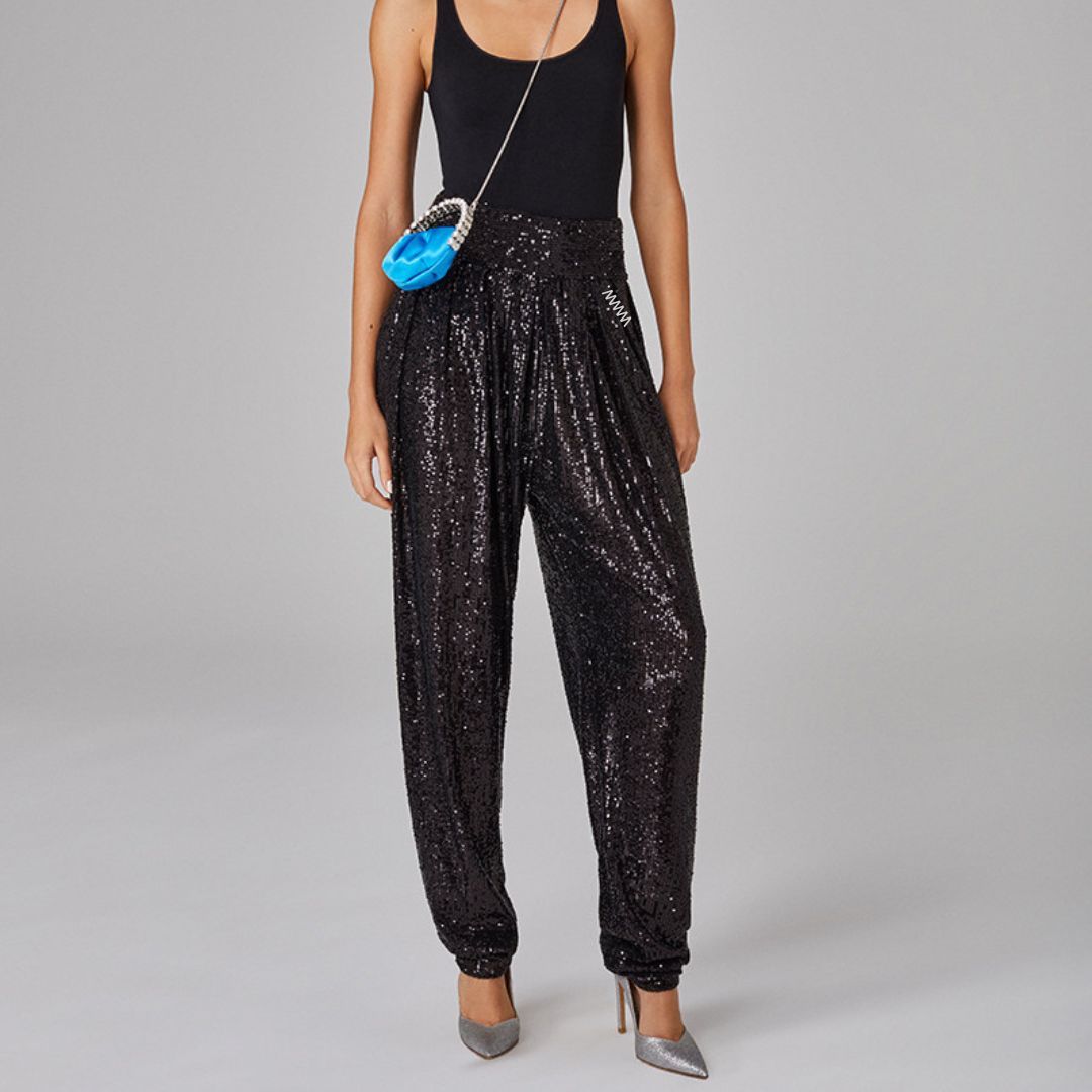 Gebreide joggingbroek met glitter