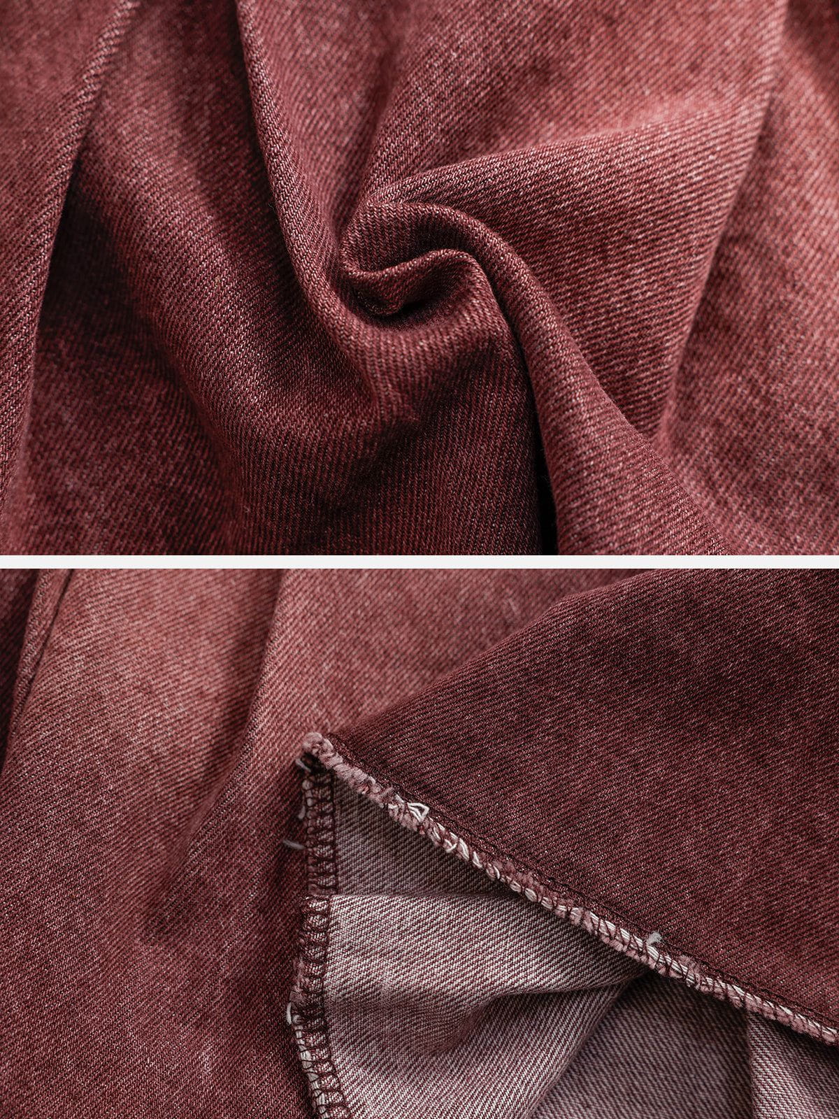 Gerafelde denim rok met plooien