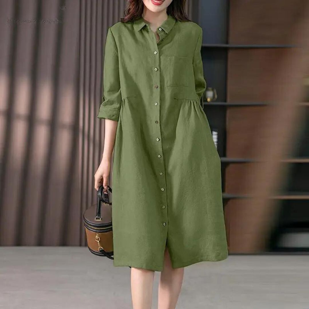 Overhemdjurk met knoopsluiting en borstzak