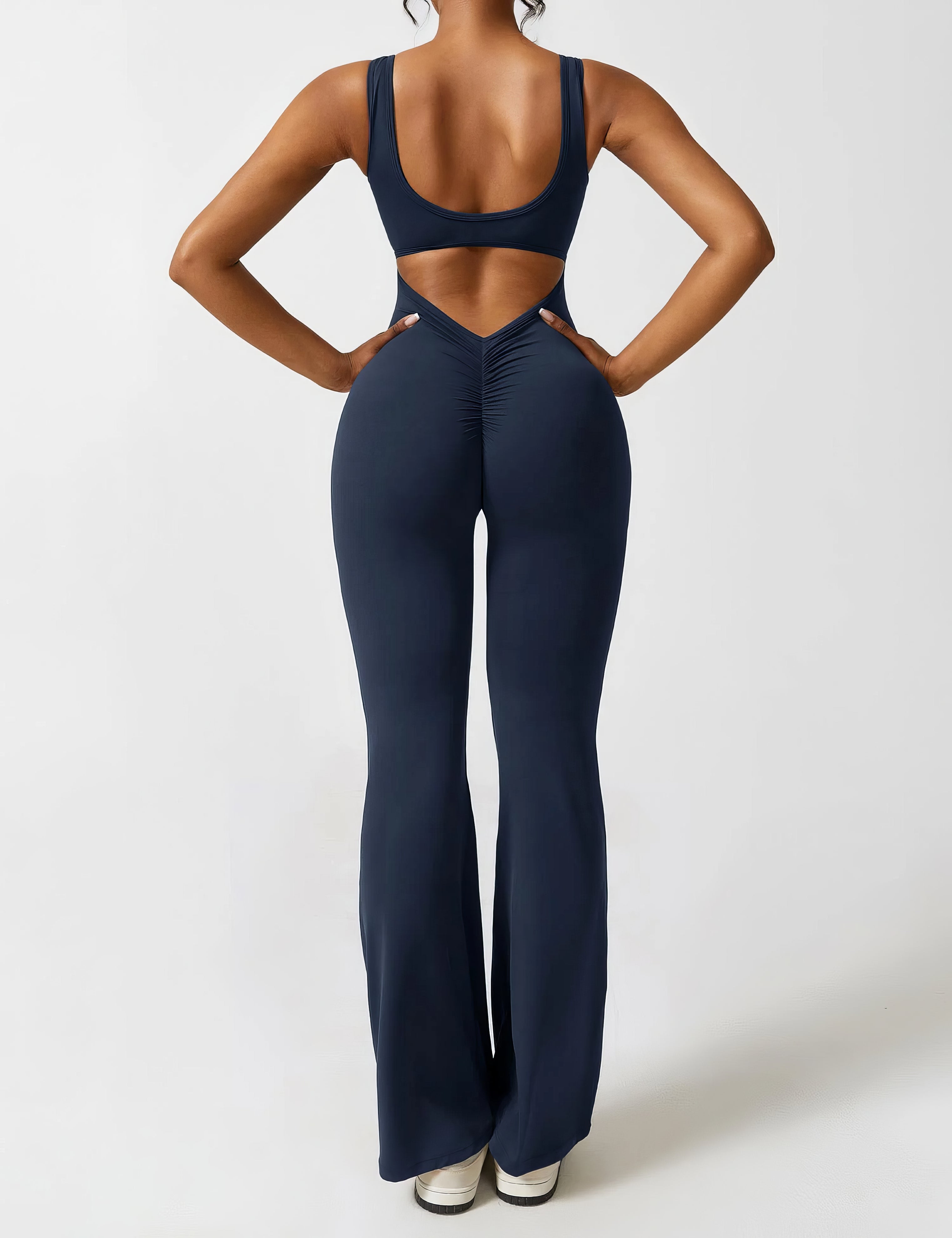 Jumpsuit met klokkende broek