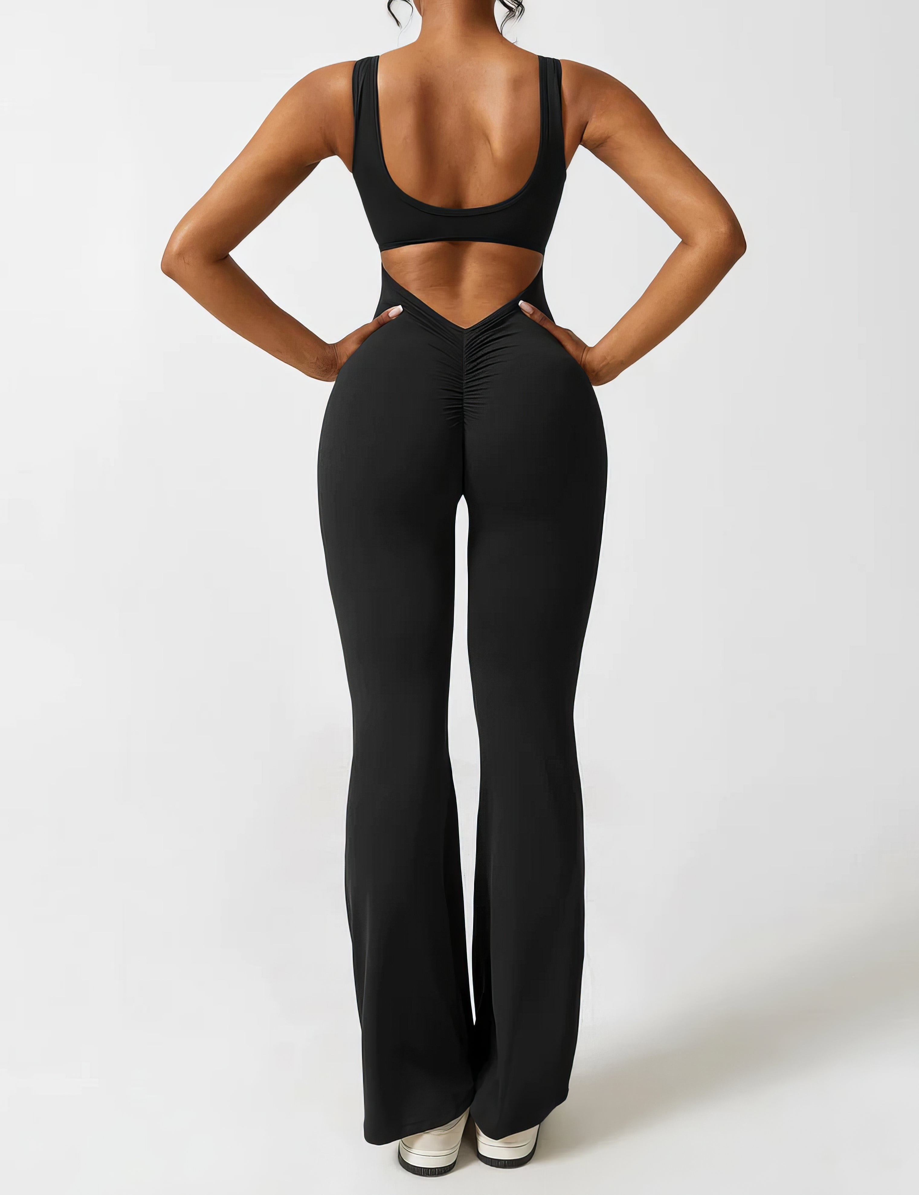 Jumpsuit met klokkende broek