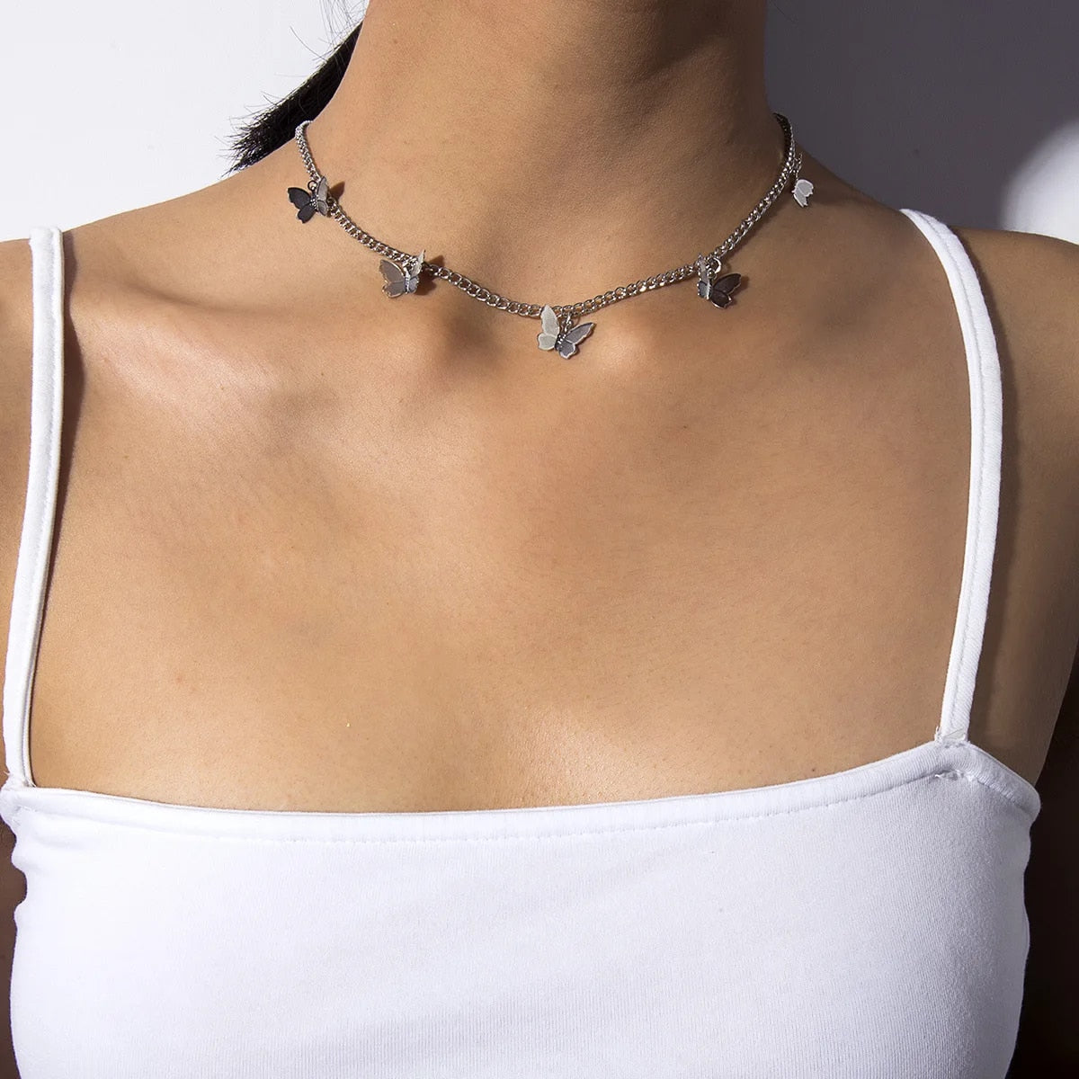 Boho choker met vlinderhangers