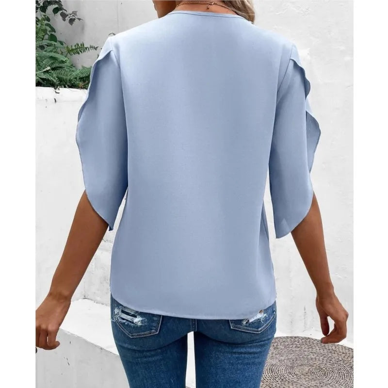 Comfortabele Casual Kanten V-Hals