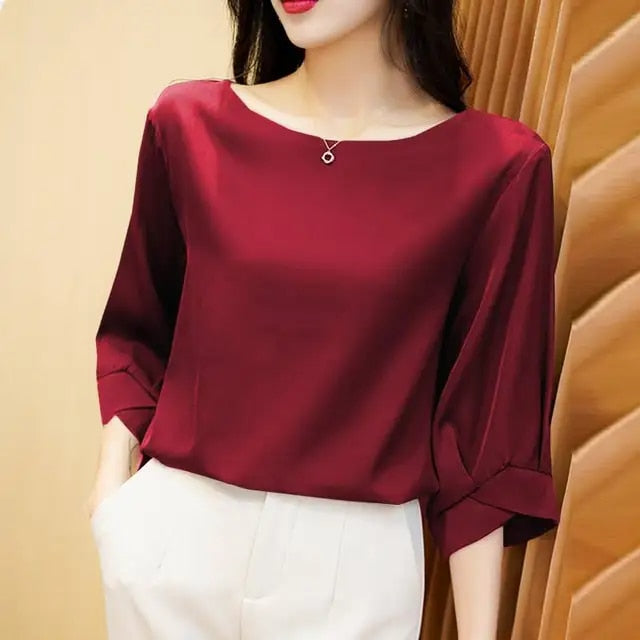 Vintage zijden blouse