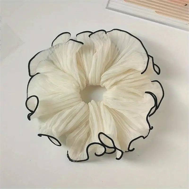 Gevouwen chiffon haarbanden met contrasterende rand