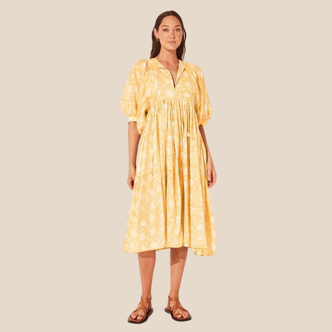 Casual midi-jurk met bloemenpatroon