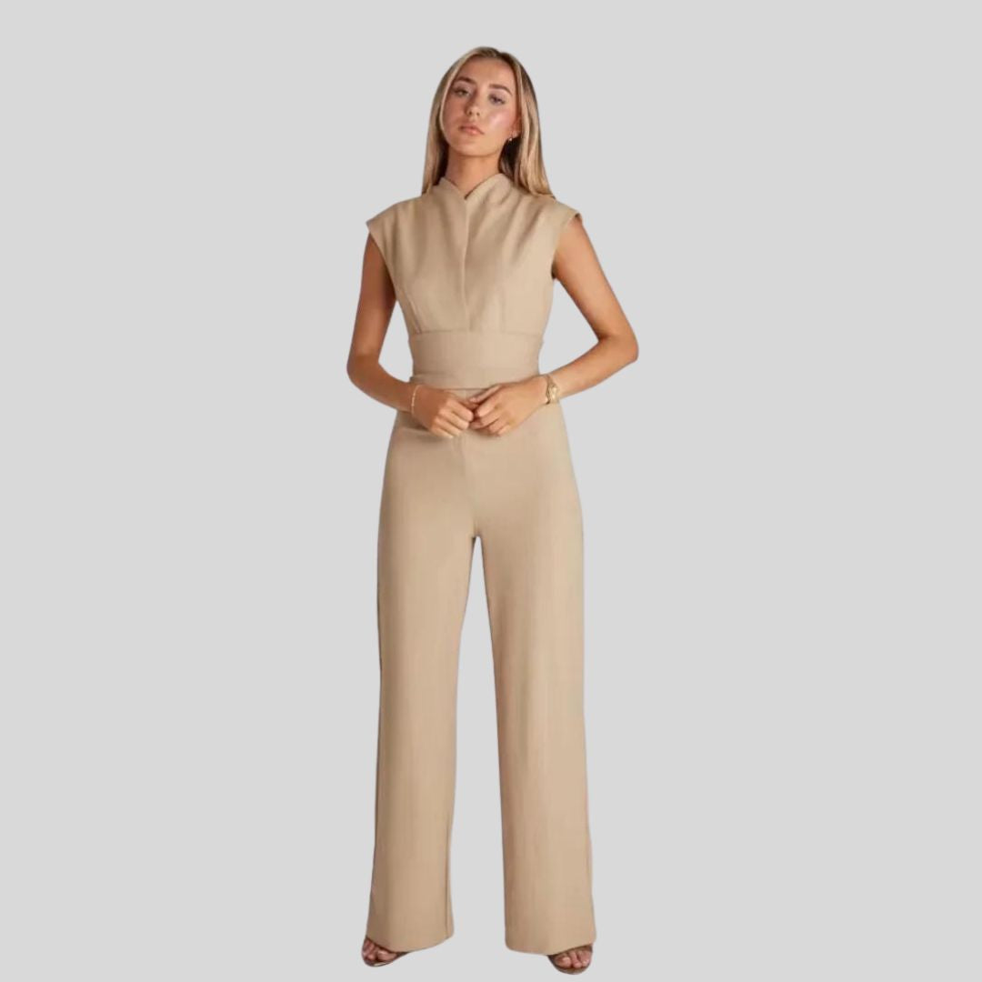 Elegante mouwloze jumpsuit met taillering