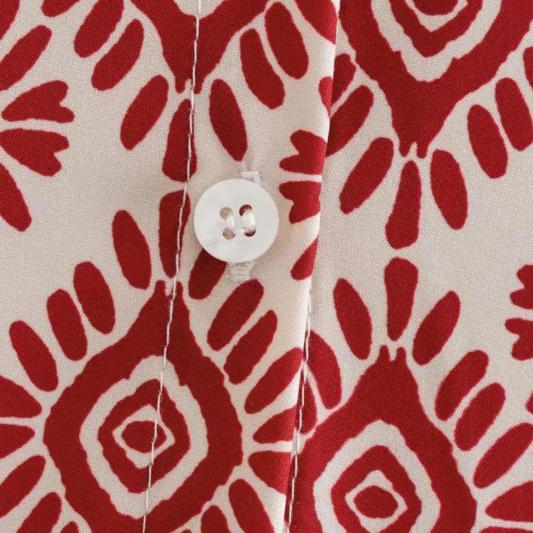 Jurk met lange mouwen en geometrisch patroon