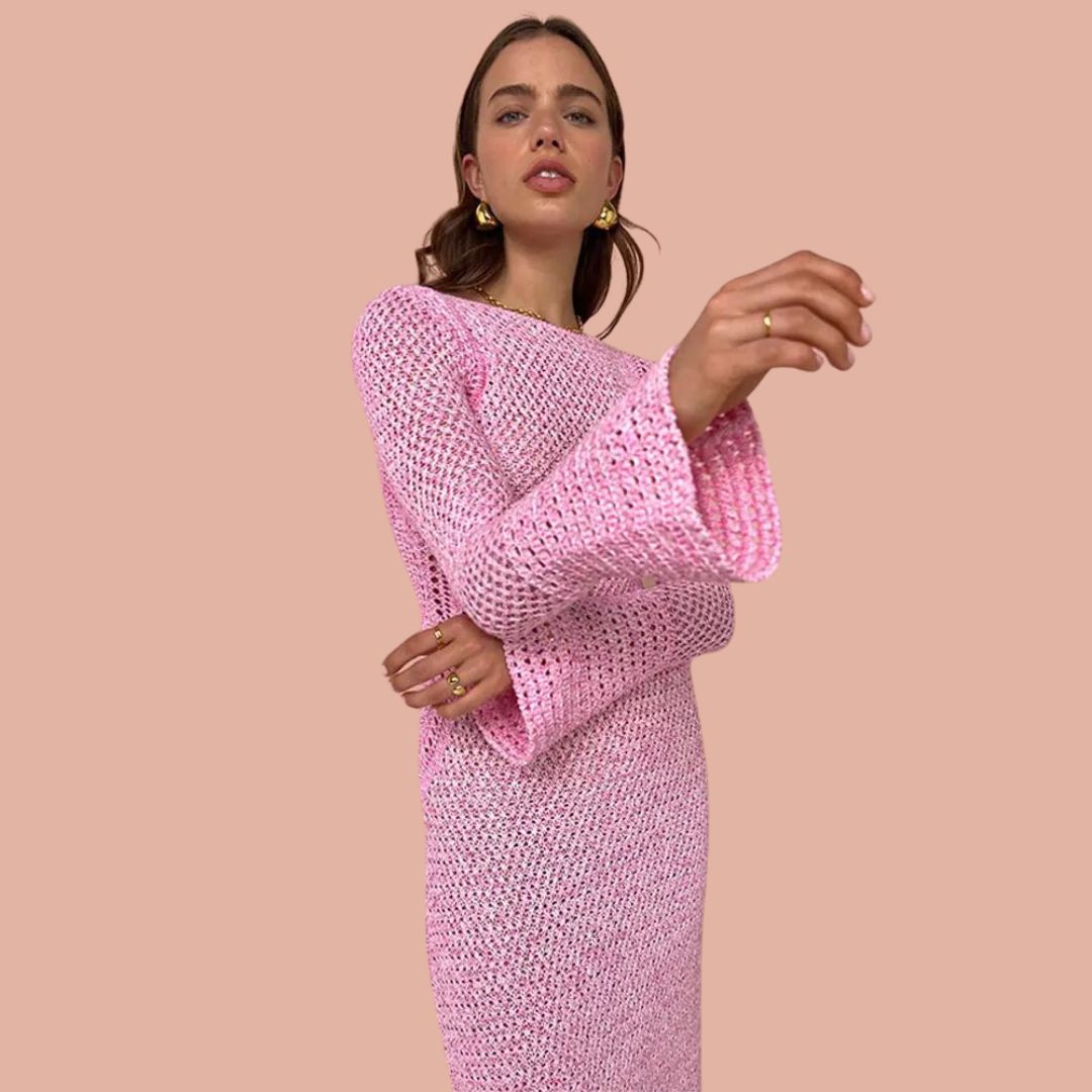 Maxi-jurk met lange mouwen