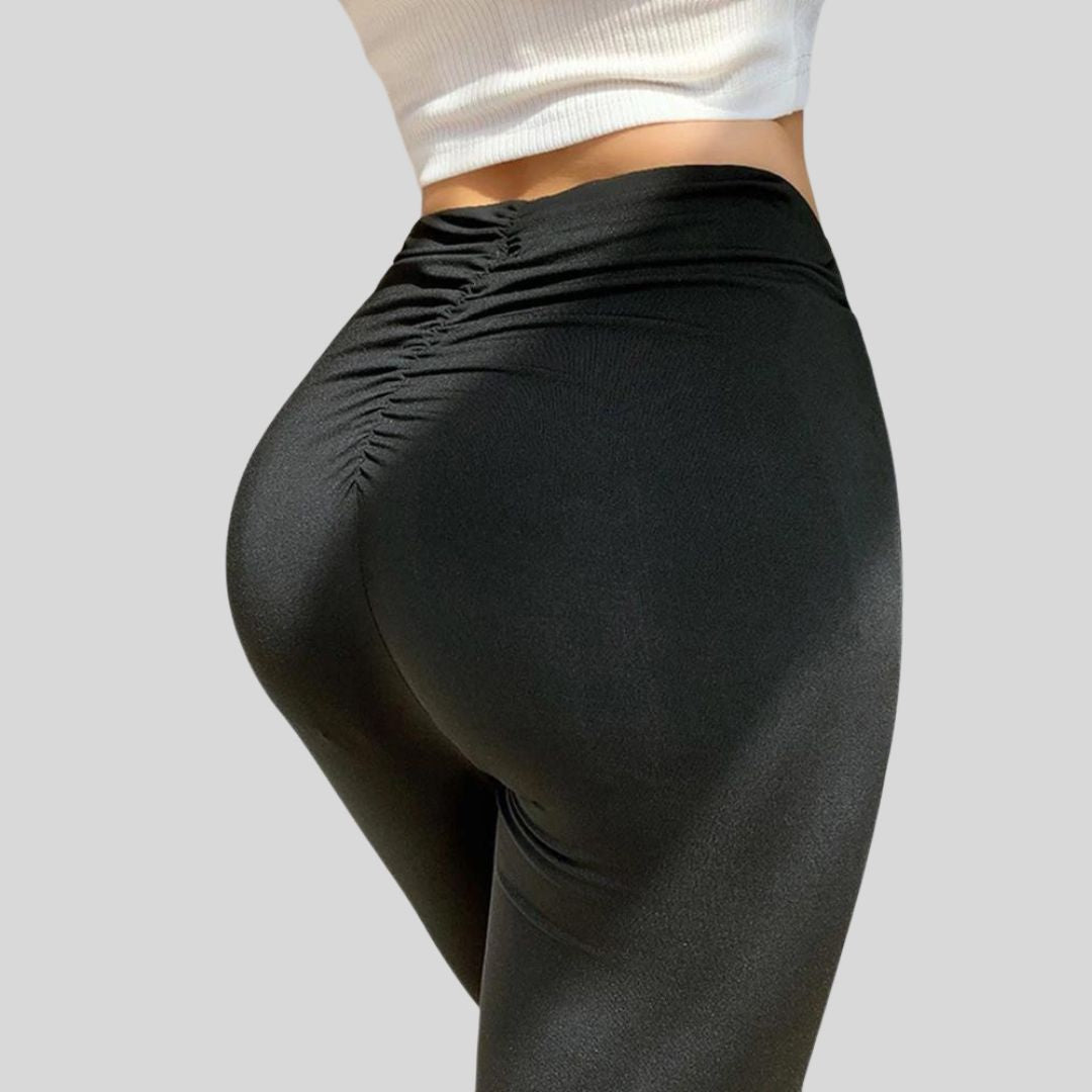 Elegante uitlopende broek met hoge taille