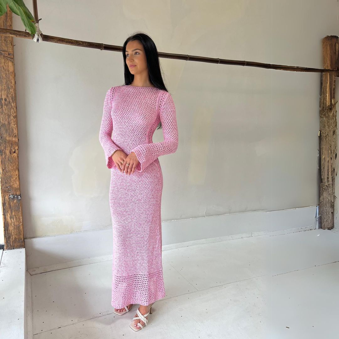 Maxi-jurk met lange mouwen