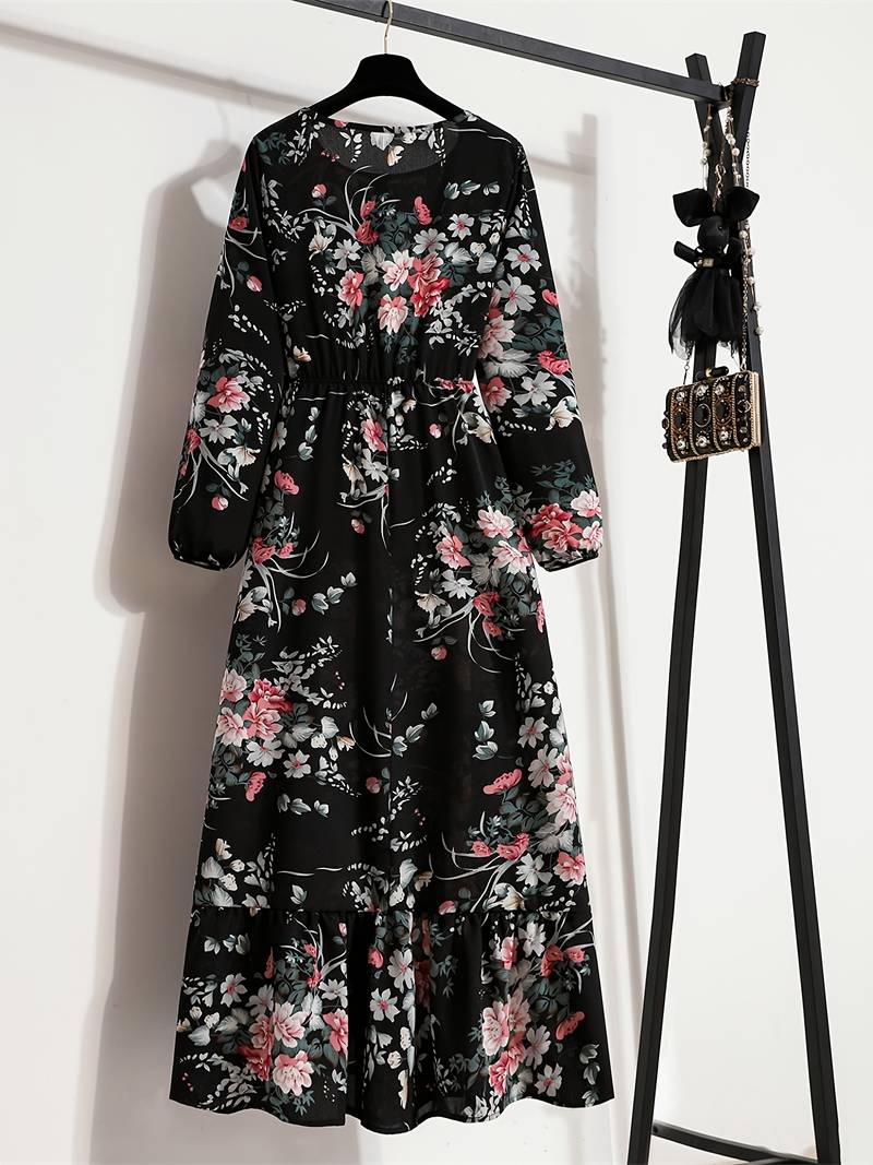 Lange jurk met bohemien bloemenprint