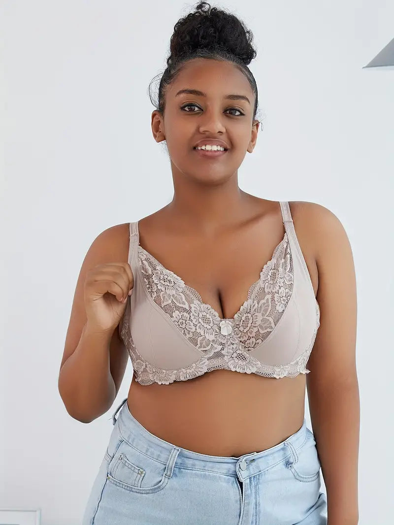 Elegante beugelbeha van contrasterend kant