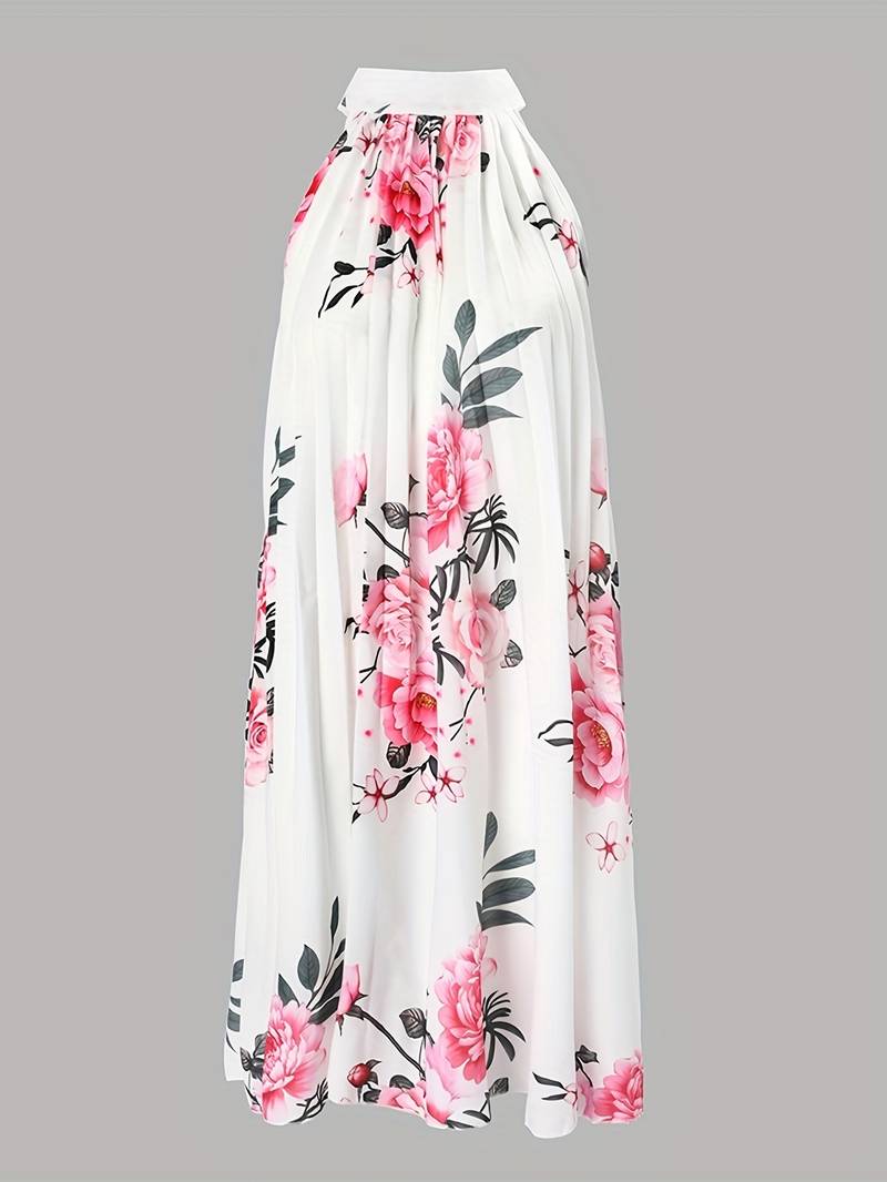 Halterjurk met bloemenprint