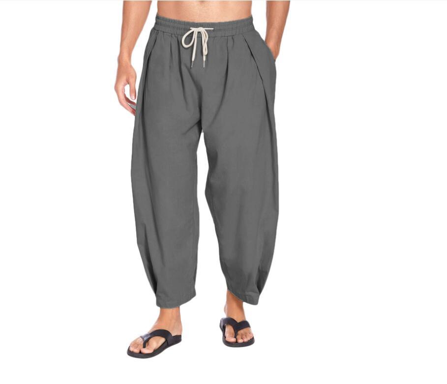 Herenbroek van katoen en linnen