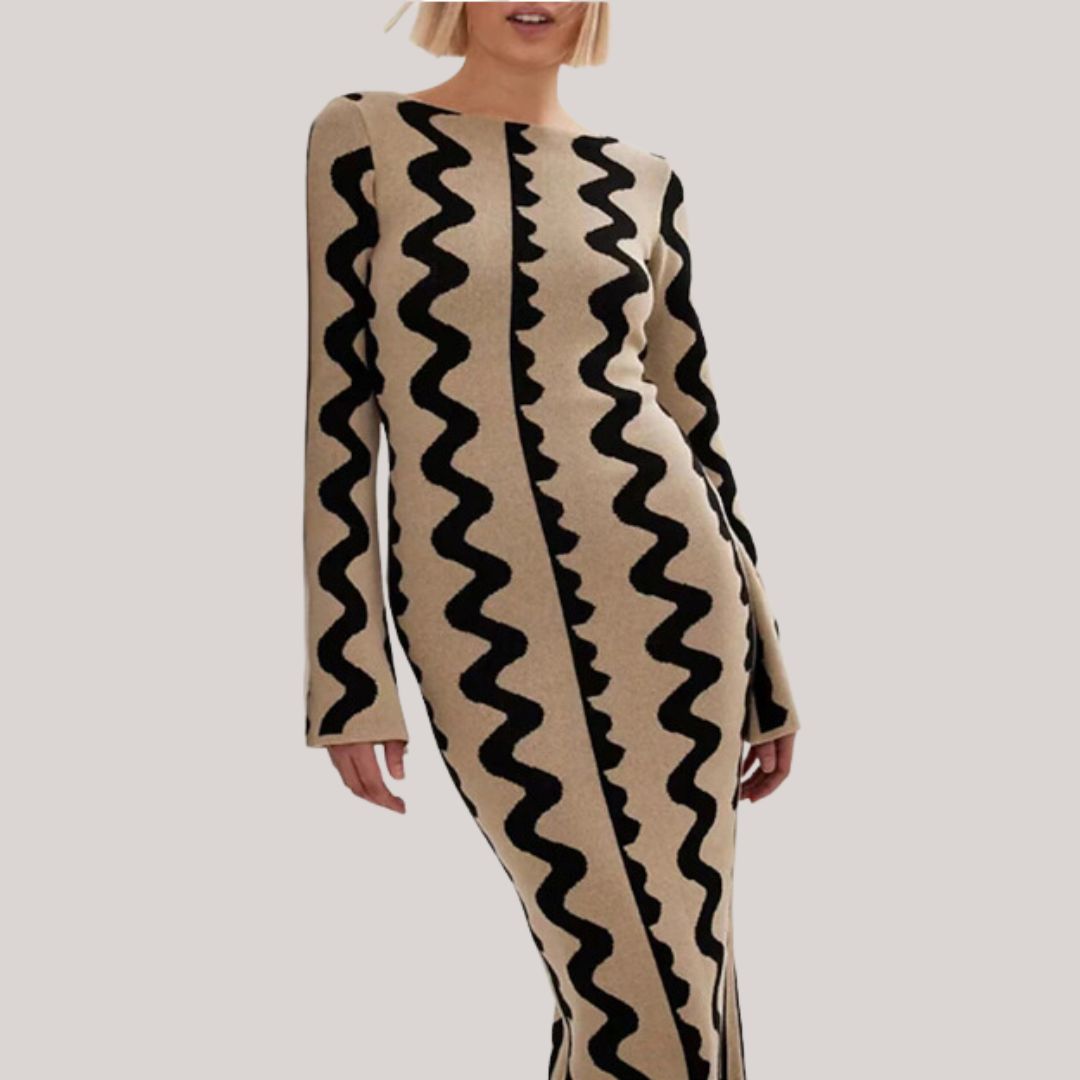 Elegante gestreepte maxi jurk