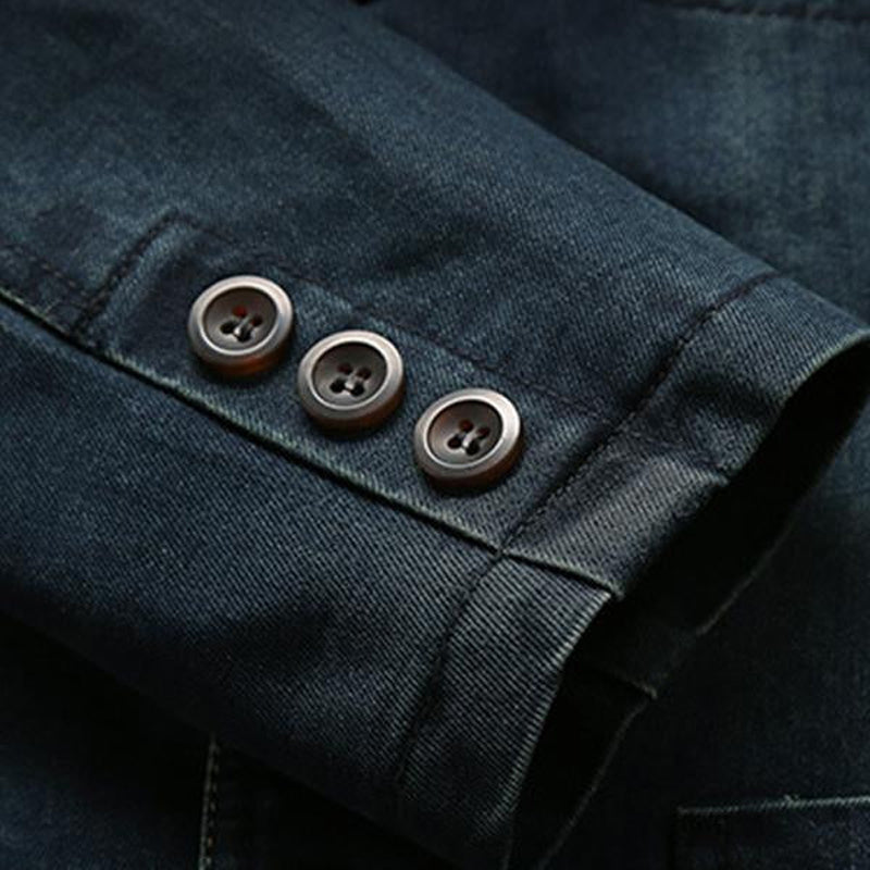 Herenblazer Casual Denim Single Breasted