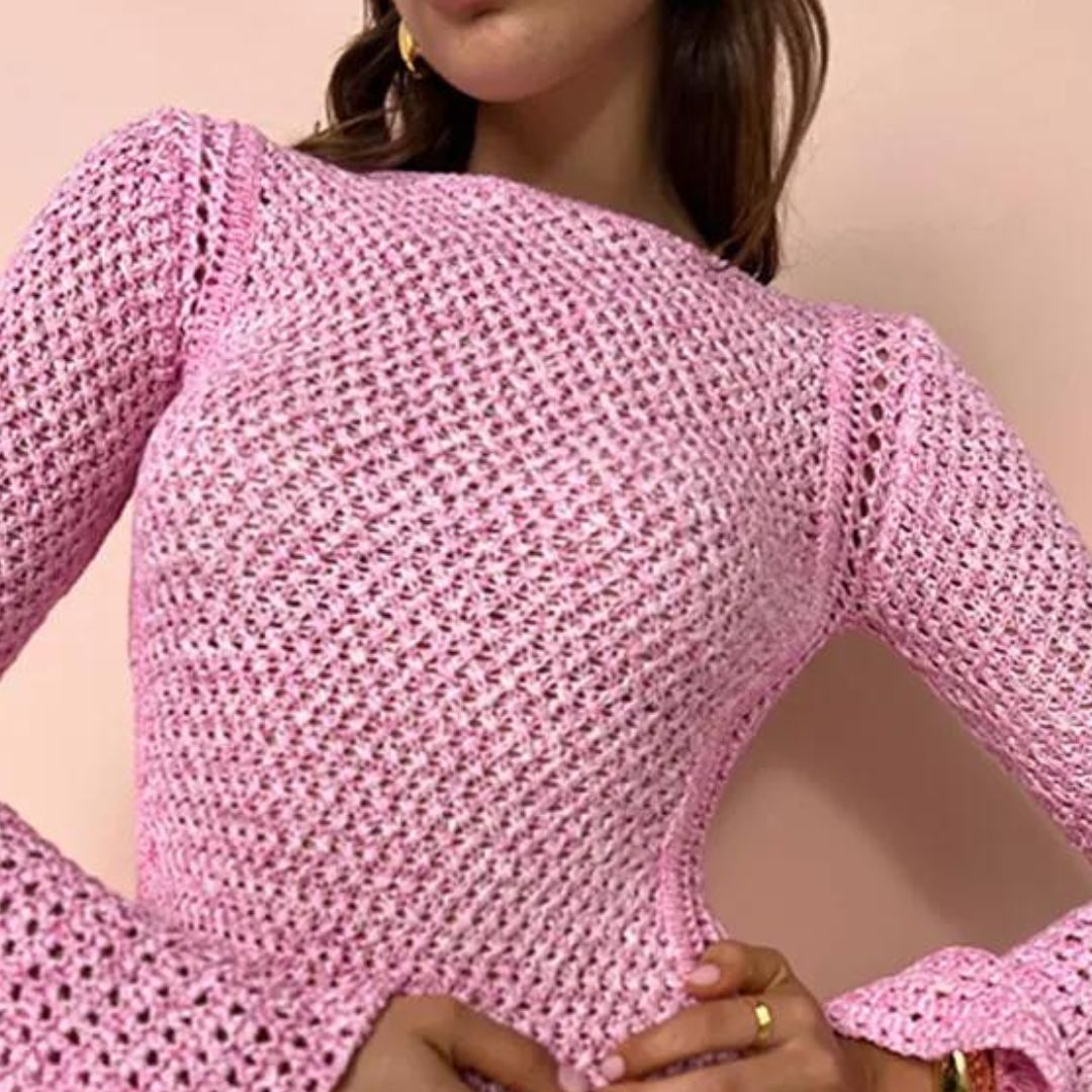 Maxi-jurk met lange mouwen