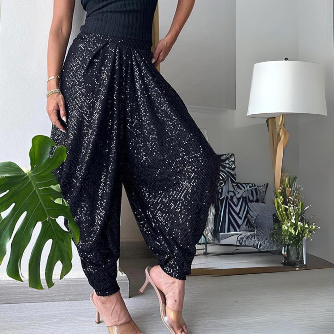 Gebreide joggingbroek met glitter