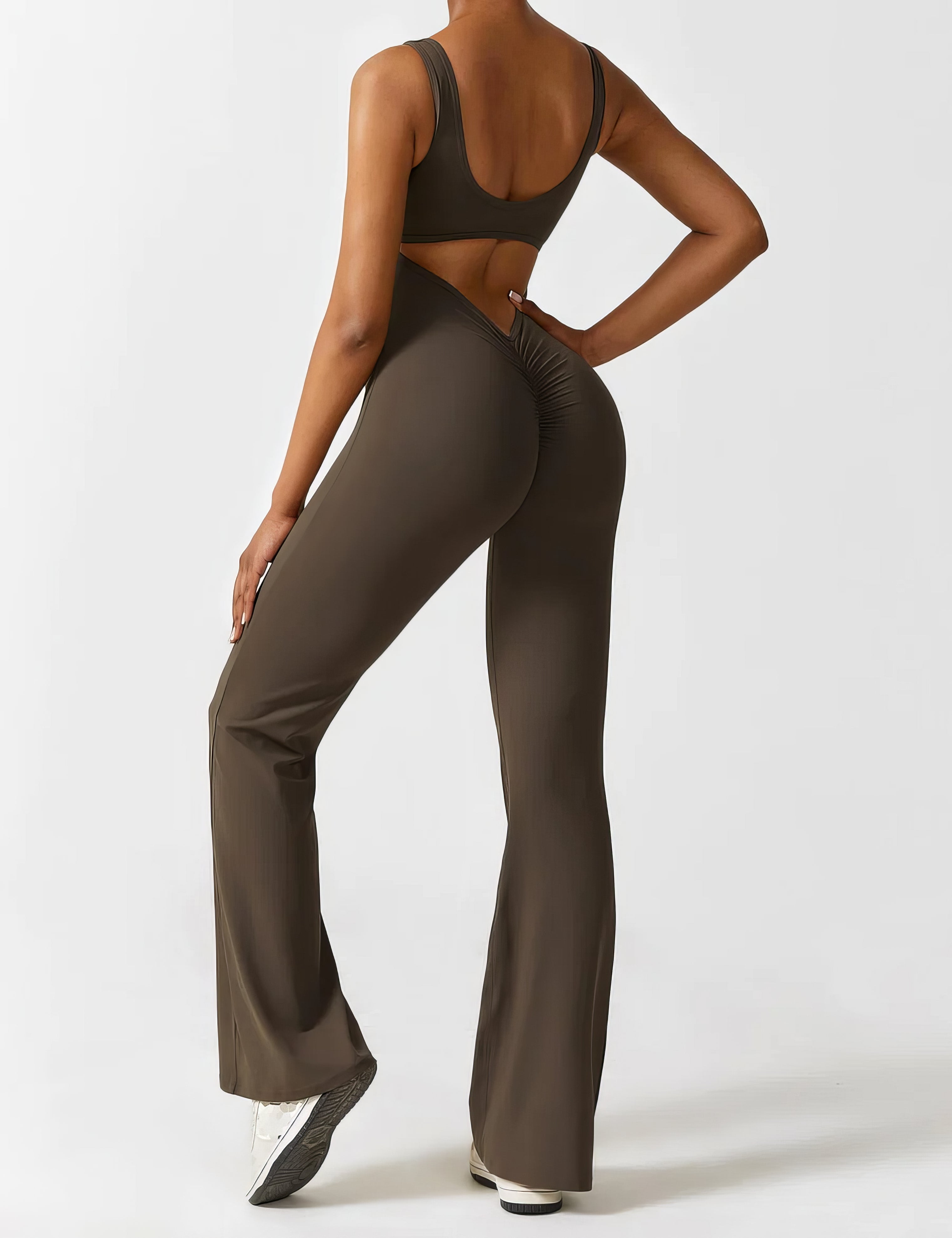 Jumpsuit met klokkende broek