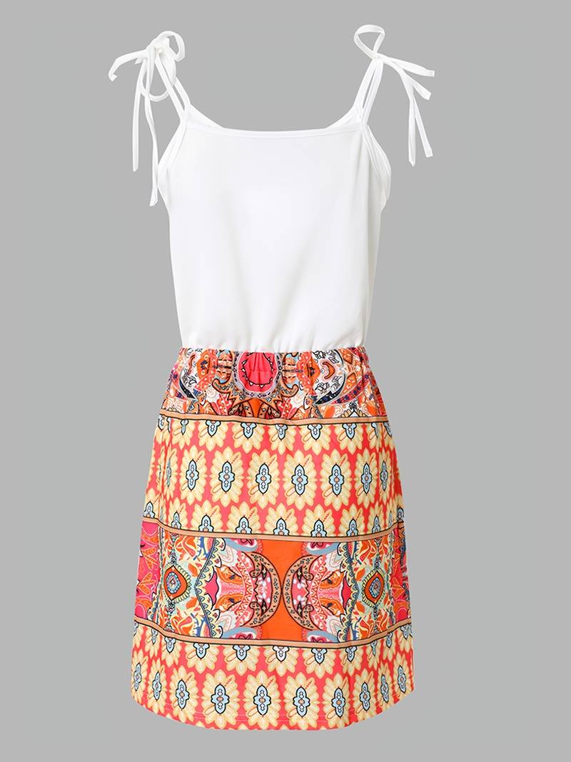 Cami-jurk met bloemenprint en trekkoord