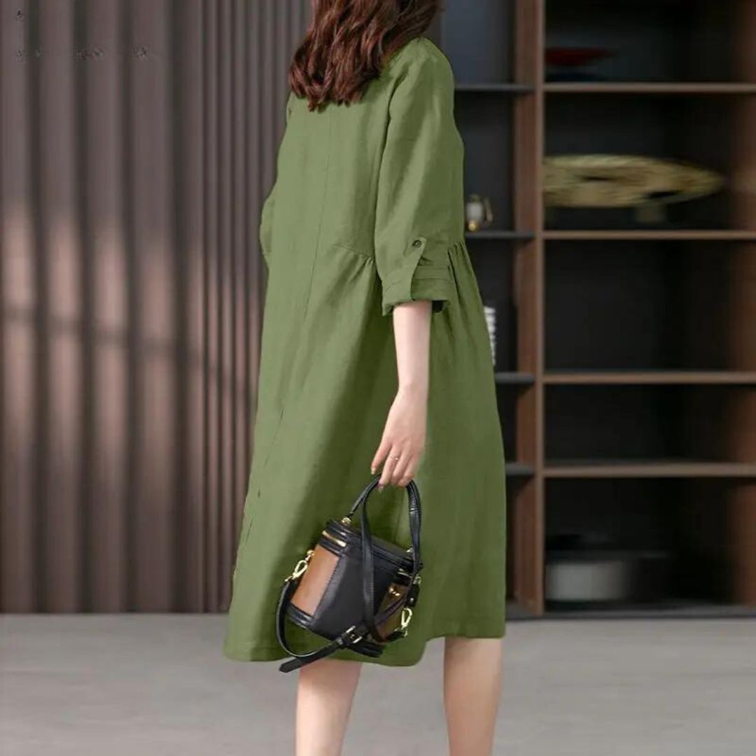 Overhemdjurk met knoopsluiting en borstzak