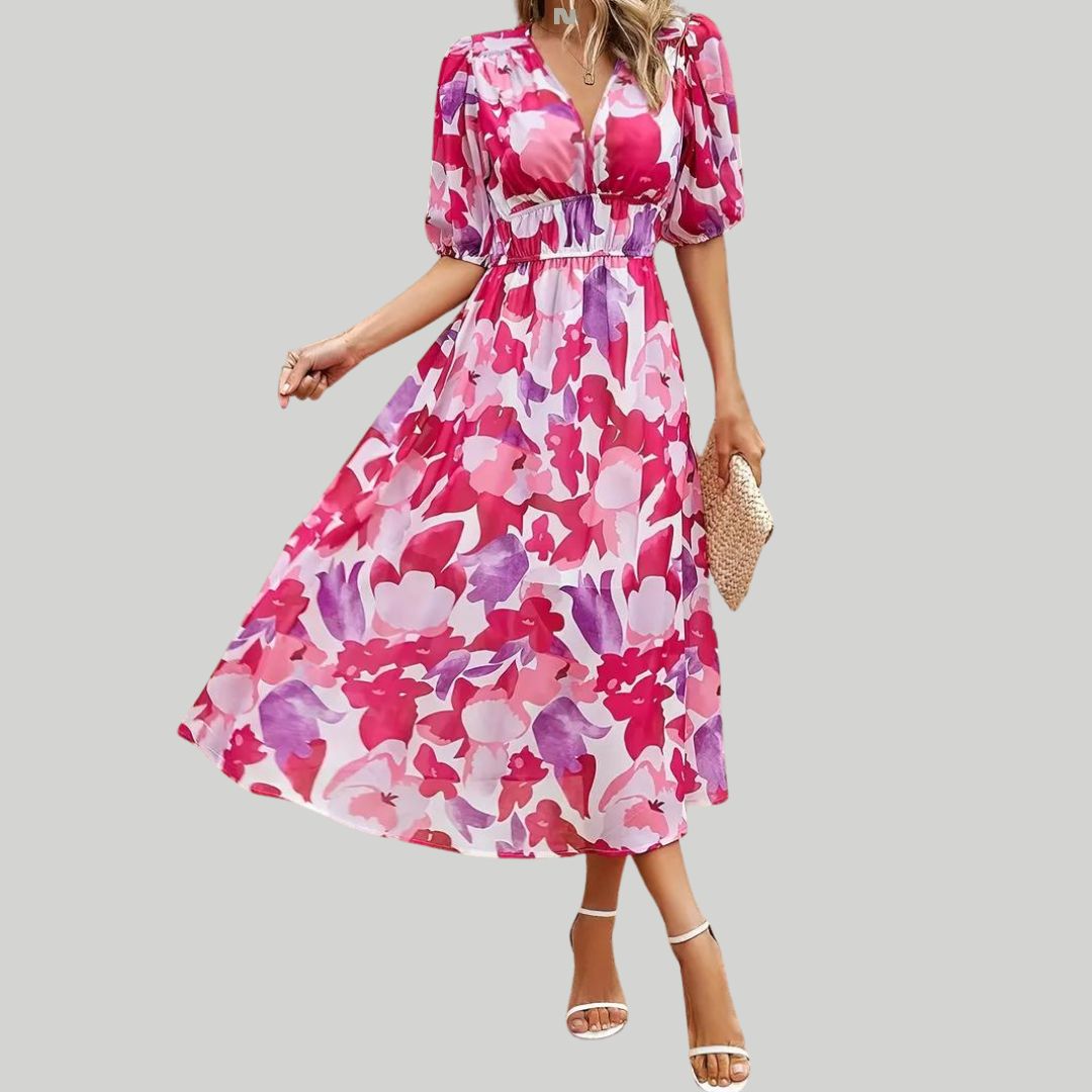 Midi-jurk met ongelijke zoom