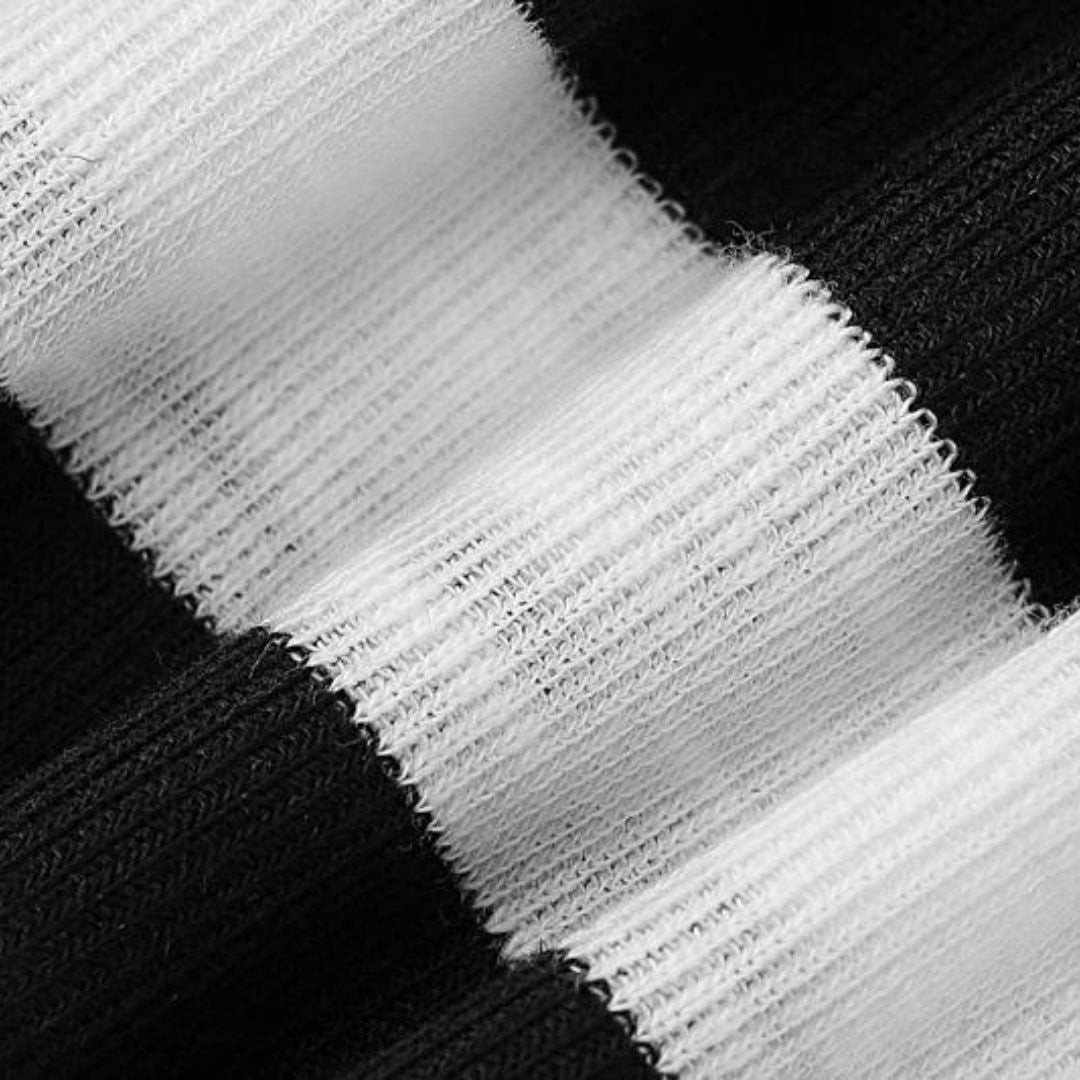 Maxi-jurk met diep decolleté en strepen