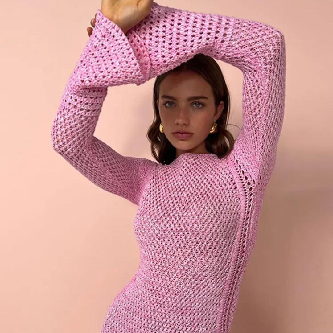 Maxi-jurk met lange mouwen