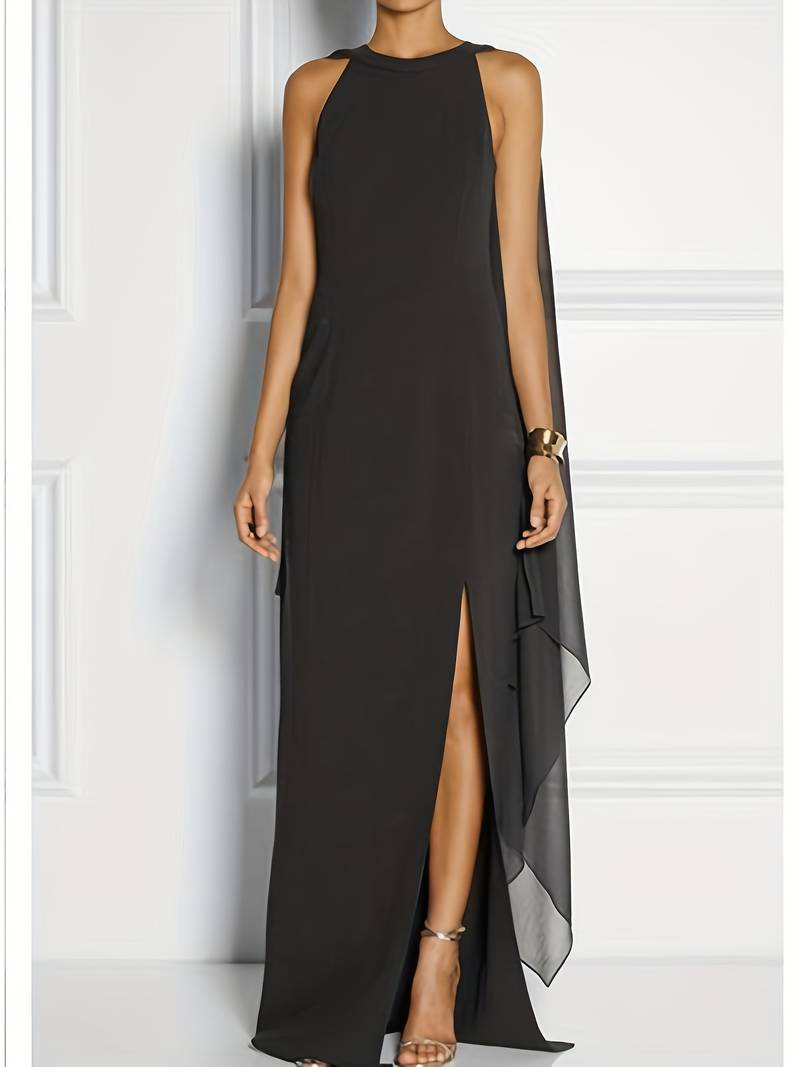 Jurk met vloeiende cape mouwen