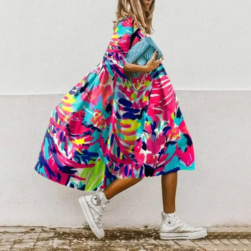 Gebloemde oversized jurk voor dames