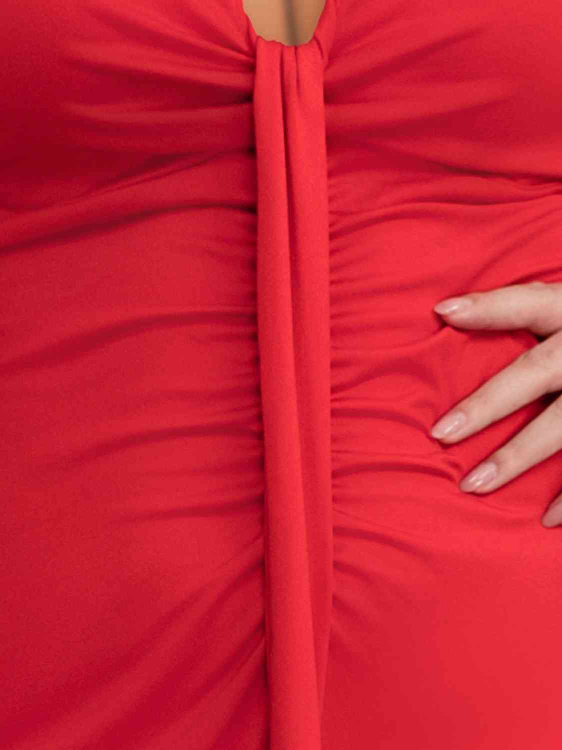 Oversized jurk met aangerimpelde split