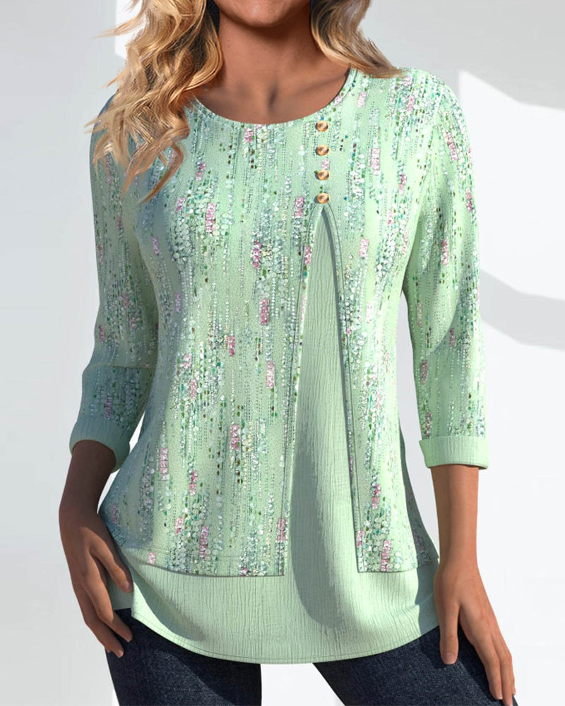 Sara | Top met geometrische print