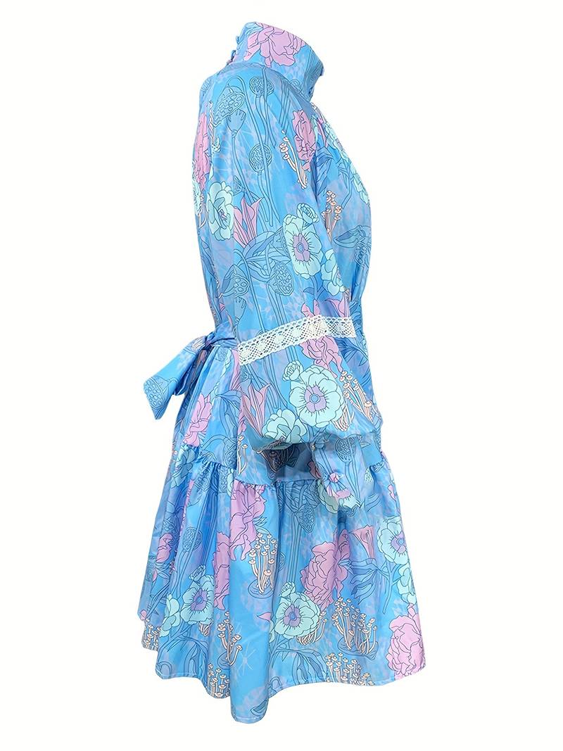 Flair jurk met bloemenpatroon en knoopsluiting