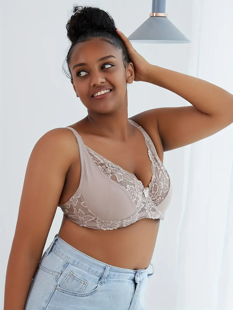 Elegante beugelbeha van contrasterend kant