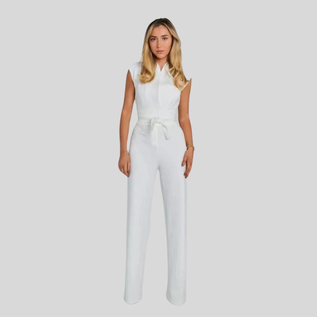 Elegante mouwloze jumpsuit met taillering